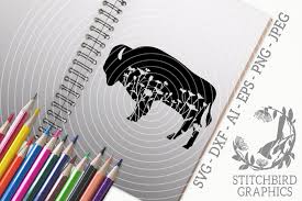 Download Floral Meadow Bison Svg Dxf Instant Download Stitchbird Graphics By Stitchbird Graphics Thehungryjpeg Com