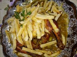 دجاج محمر مع البطاطس المقلية Chicken Food Meat