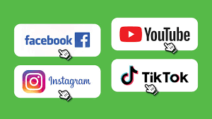 YouTube, Facebook Instagram Tiktok ...