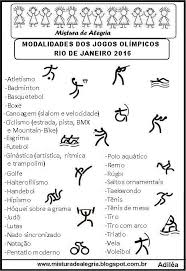 The olympic games are considered the world's foremost sports competition with more than 200 nations participating. Lista Das Modalidades Dos Jogos Olimpicos De 2016 Imprimir Atividades De Educacao Fisica Jogos Olimpicos Atividades