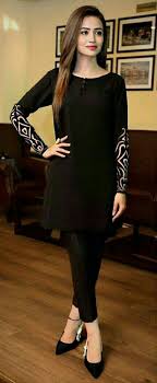 Sanajaved Pretty Casualwear Pakistani Black Dress Stunning Look Simpledress Trouser Pakistani Dresses Casual Stylish Dresses Pakistani Dress Design