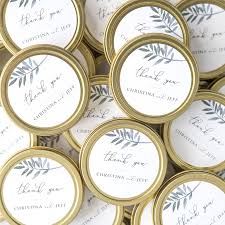 How To Give Custom Candles As Wedding Favors Emmaline Bride Personalized Candle Wedding Favors Custom Wedding Favours Wedding Bottle Opener Favors
