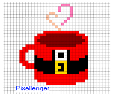 Christmas Mug Santa Claus Pixel Art Pixel Art Graph Paper Art Christmas Art Projects