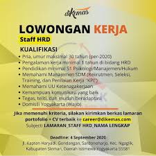 Loker jogja bulan agustus 2021 untuk lulusan smp, sma/smk, d1, d3 dan s1 | lowongan kerja di yogyakarta dan sekitarnya bulan agustus 2021. Lowongan Kerja Dikemas Untuk Lowongan Kerja Jogja Facebook