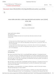 She spent her schooling years in smk convent bukit nenas, and later, read law in the university of london. Aston Villa Sdn Bhd V Infra Segi Sdn Bhd And Another Case 2018 Mlju 438 Pdf Adjudication Damages