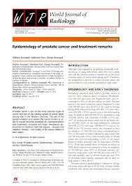 It's the most common cancer in men. Pdf Epidemiology Of Prostate Cancer And Treatment Remarks