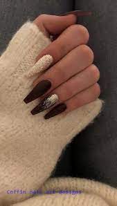 What makes women have an interest in short nails but want glamorous manicure with functionality. 20 Trendy Coffin Nail Art Designs 1 Short Acrylic Nails Winter Nails Acrylic Black Acrylic Nails