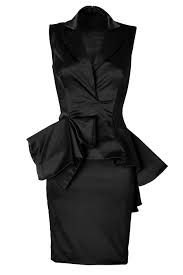 Marchesa Satin Dress With Peplum In Black Marchesa Cloth Dresses Satin Dresses Satin Cocktail Dress Wrap Dress Short