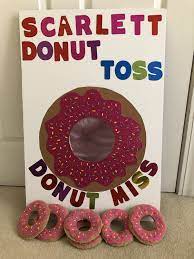 Check spelling or type a new query. Donut Toss Game With Donut Bean Bags Donut Theme Party Birthday Donuts Donut Themed Birthday Party