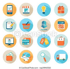 Maybe you would like to learn more about one of these? Online Shopping Icon Set Set Of Flat Design Concept Icons For Online Shopping Canstock