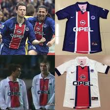 1998 Paris Saint Germain Home And Away Kit Opel Retro Shirt Sports Sports Apparel On Carousell