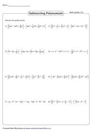 Subtract the second polynomial from the first polynomial and find the degree of the resultant polynomial (i) p(x). Math Worksheets 4 Kids On Twitter Practice Our Latest 120 Printable Worksheets On Subtracting Monomials Subtracting Binomials Subtracting Polynomials Access The Link Https T Co Krxpzquds8 Happy Learning Subtractingpolynomials Worksheets
