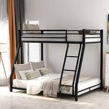 However, they can be great for people of all ages. Amazon Com Twin Over Full Metal Floor Bunk Bed With Sloping Stair Heavy Duty Bed Frame With Safety Guard Rails For Kids Teens Adults Black Kitchen Dining