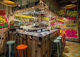 Peruvian Playhouse Of Fun Food Cocktails Senor Ceviche Industrial Inspired Lighting Industrial Style Lighting Bike Shed