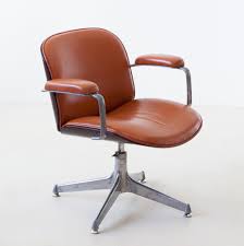 for sale 1950s cognac leather swivel chair by ico parisi for mim vntg vintage leather swivel chair swivel chair brown leather armchair