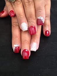 Short Red Coffin Nails Christmas Nails Acrylic Short Acrylic Nails Christmas Nails