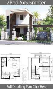 Small Home Design Plan 5x5 5m With 2 Bedrooms Home Ideassearch House Front Design Micro House Plans House Layouts