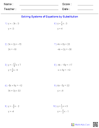 In this example, we can see that x has a coefficient of 1 in the second equation. Algebra 2 Worksheets Systems Of Equations And Inequalities Worksheets