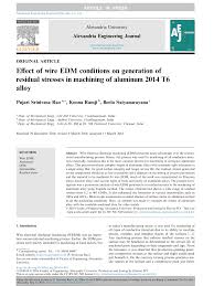 Pdf Effect Of Wire Edm Conditions On Generation Of Residual