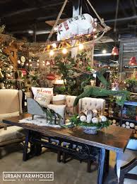 Santa Parked His Sleigh On One Of Our Signature Farm Tables Christmas Store Displays Urban Farmhouse Designs Furniture Store Display