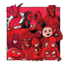 Black And Red Cartoon Characters Red Team Cartoon Crossovers Pop Culture Art Anime Crossover