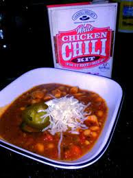 My Sorta White Chicken Chili I Use The Carroll Shelby S White Chicken Chili Season 1lb Chicken With A Little Dusting Of Salt Stuffed Peppers Food I Foods