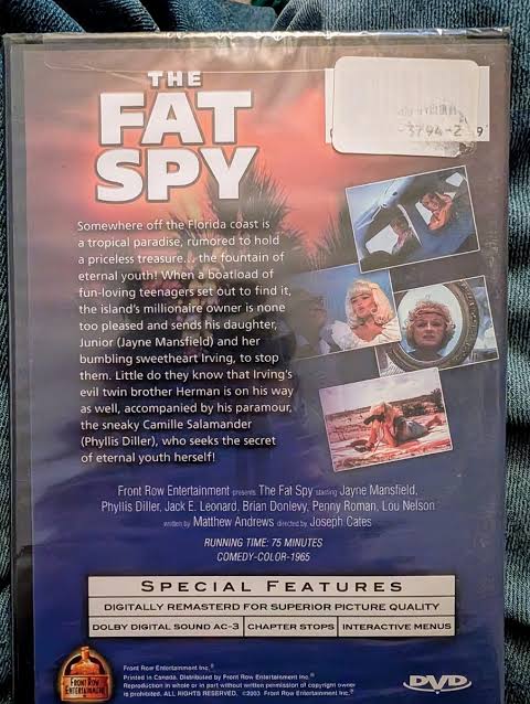 The Fat Spy - DVD - NEW - SEALED - 💘Jayne Mansfield/⚡️Phyllis Diller 🌟  Classic