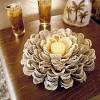 Large clam shell bowl decorated christmas. 1
