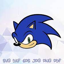 Sonic Head The Hedgehog Svg Vector Silhouette Cricut Design Birthday Party Supplies Decorations Sten Sonic Birthday Sonic Birthday Parties Sonic Party