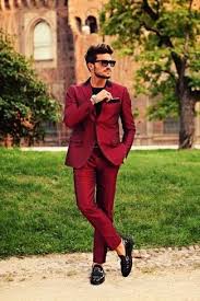Men S Burgundy Blazer Black Crew Neck T Shirt Burgundy Dress Pants Black Leather Tassel Loafers Mdv Style Red Suit Suits Prom