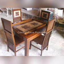 Meja makan 4 kursi top meja marmer modern. Jual Kursi Meja Makan Pasir Kayu Jati Kursi 4 Ukiran Minimalis Furniture Di Lapak Central Djava Furniture Bukalapak