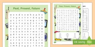 What are simple verb tenses? Past Present Future Word Search Teacher Made