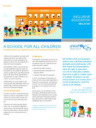 In order to implement effective teaching and learning in inclusive program, teachers should be prepared and understand about the program. Unicef Inclusive Education Malaysia Inclusion Education Special Education