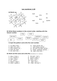 3 save share edit copy and edit. French Numbers 1 20 Worksheet Teaching Resources