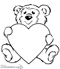 Voici un joli coloriage avec plein de cœurs ! Coloriage St Valentin Ours Et Amour Dessin Gratuit A Imprimer
