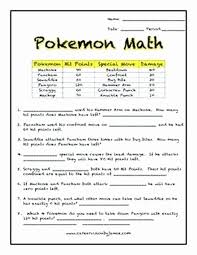Pokemon Math Worksheets Printable Pokemon Worksheets In 2020 Kids Math Worksheets Math Math Word Problems