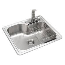 Glacier Bay All In One Drop In Stainless Steel 25 In 3 Hole Single Bowl Kitchen Sink Vt2522f1 The Home Depot Single Bowl Kitchen Sink Sink Single Basin Kitchen Sink