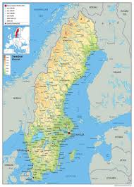 Il territori dal stadi cumpiglia la part orientala da la peninsla scandinava sco er las inslas gotland ed öland. Cartina Geografica Della Svezia Mappa Carta Sweden