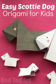 Scottie Dog Origami Red Ted Art Make Crafting With Kids Easy Fun Easy Origami For Kids Origami For Beginners Kids Origami