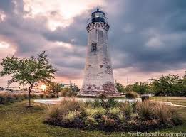 round lighthouse in pascagoula mississippi on the