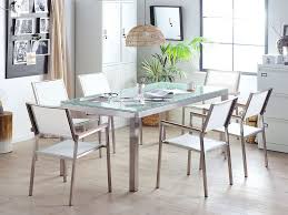 Bon état peut convenir comme table de salle à manger. Table En Verre Effet Brise 180 X 90 Cm Uni Grosseto Beliani Ch