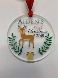 Ships free orders over $39. Baby S First Christmas Ornament Reindeer Crystal Water Designs