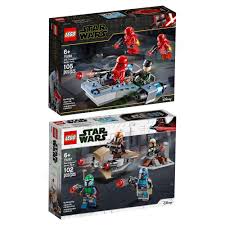New star wars lego 75267 light blue mandalorion minifigure this is a brand item just been removed from his set perfect for any die hard collectors or young star wars enthusiasts. Lego Star Wars Mandalorian 75267 Sith Trooper 75266 Battle Pack Combo Bundle Sale Toys Games Bricks Figurines On Carousell