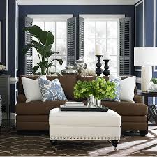 Third Color To Lighten Up Brown Navy Room Good Questions Navy And White Living Room Brown Living Room Coastal Living Rooms