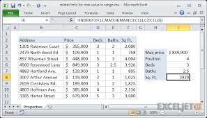 Excel Formula Get Information Corresponding To Max Value Exceljet