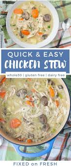 Whole30 Creamy Chicken Stew Fixed On Fresh Recipe Rotisserie Chicken Recipes Leftover Healthy Chicken Recipes Healthy Chicken Soup