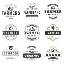 boeren markt logo s sjablonen vector objecten instellen farmers market logo farm logo inspiration retro logos