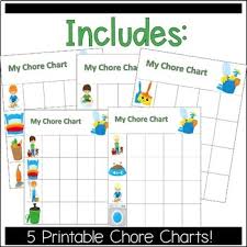 preschool or kindergarten chore chart