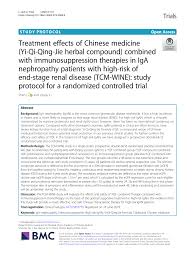 Pdf Treatment Effects Of Chinese Medicine Yi Qi Qing Jie Herbal Compound Combined With Immunosuppression Therapies In Iga Nephropathy Patients With High Risk Of End Stage Renal Disease Tcm Wine Study Protocol For A Randomized Controlled Trial