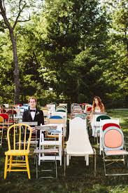 Mismatched Chairs At The Wedding Ceremony For A Quirky Unique Feel Weddingceremony W Wedding Ceremony Chairs Mountain Top Wedding Wedding Ceremony Seating